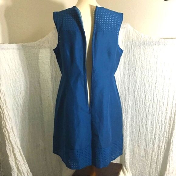 J. Crew NWT A-Line Perforated Blue Size 14 - Picture 9 of 13